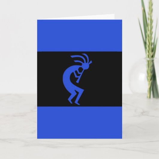 Het lange Blauw van Kokopelli Kaart (Voorkant)