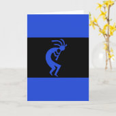 Het lange Blauw van Kokopelli Kaart (Gele Bloem)