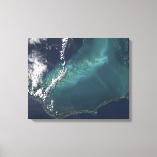 Het lange, smalle Eleuthra-eiland van de Bahama's Canvas Afdruk (Voorkant)