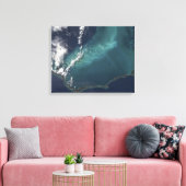 Het lange, smalle Eleuthra-eiland van de Bahama's Canvas Afdruk (Insitu (Woonkamer))