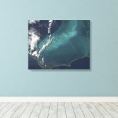 Het lange, smalle Eleuthra-eiland van de Bahama's Canvas Afdruk (Insitu (Houten vloer))