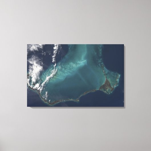 Het lange, smalle Eleuthra-eiland van de Bahama's Canvas Afdruk (Voorkant)