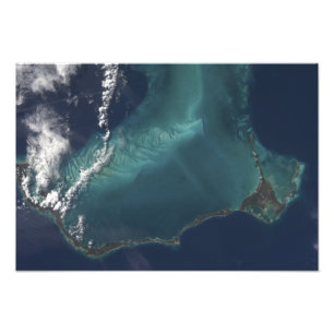Het lange, smalle Eleuthra-eiland van de Bahama's Foto Afdruk