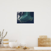 Het lange, smalle Eleuthra-eiland van de Bahama's Poster (Keuken)