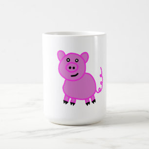 Het lange staart Schattigee roze varken Koffiemok
