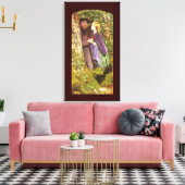 Het lange Verloving van Arthur Hughes, de  Kunst Canvas Afdruk (Insitu (Woonkamer))