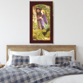 Het lange Verloving van Arthur Hughes, de  Kunst Canvas Afdruk (Insitu (Slaapkamer))