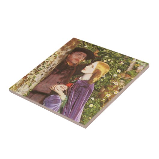 Het lange Verloving van Arthur Hughes, de  Kunst Tegeltje (Zijkant)