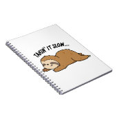 Het Langzaam Oppakken Funny Luiaard Pun Notitieboek (Rechterzijde)