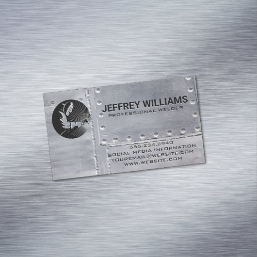 Het Lassen van de metaalarbeider | Metalen klinkna Magnetisch Visitekaartje (Voorbeeld)