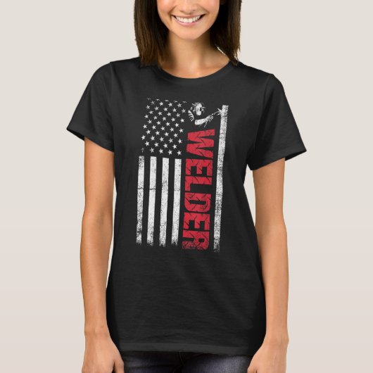 Het lassen van de rode Werking de Vlaggellasser va T-shirt (Voorkant)