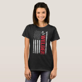 Het lassen van de rode Werking de Vlaggellasser va T-shirt (Voorkant volledig)