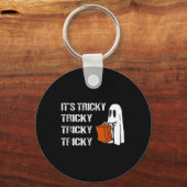 Het lastige spookboek plezier Halloween Mannen Sleutelhanger (Voorkant)