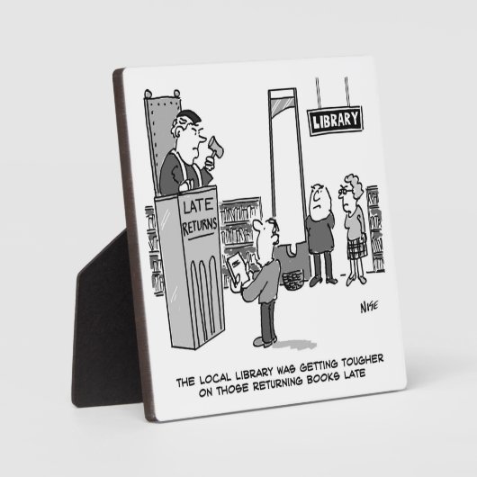 Het late bibliotheekboek. Zware straf. grappig Fotoplaat (Voorkant)