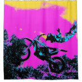 Het laten gaan - Freestyle Motocross Stunt Douchegordijn (Voorkant)