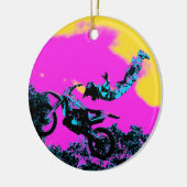 Het laten gaan - Freestyle Motocross Stunt Keramisch Ornament (Links)