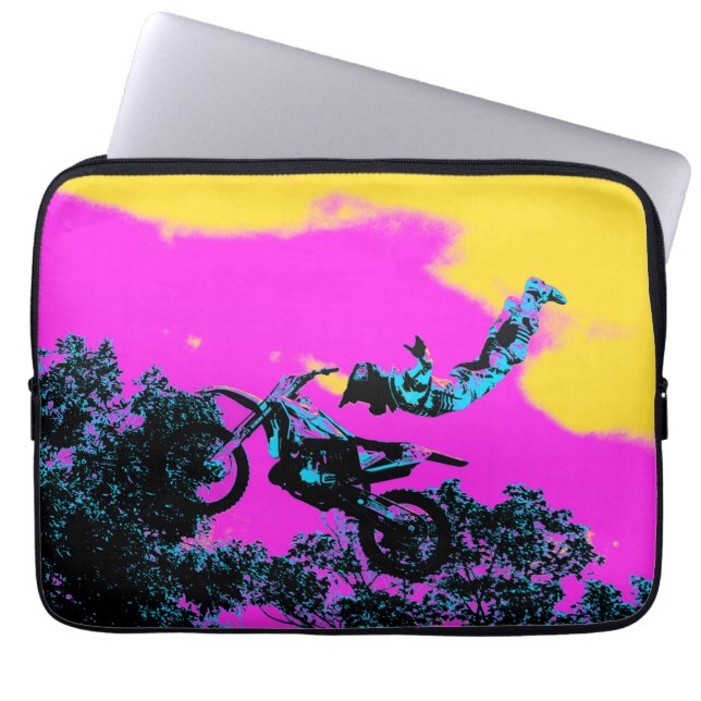 Het laten gaan - Freestyle Motocross Stunt Laptop Sleeve (Voorkant)