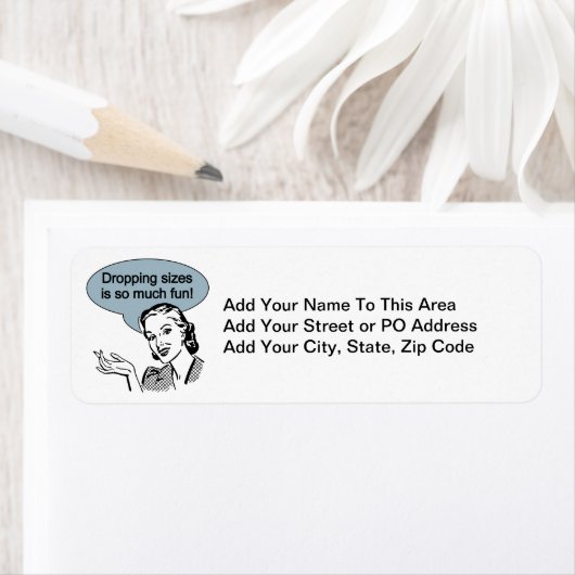 Het laten vallen Grootte is zo veel vun Etiket (Insitu)