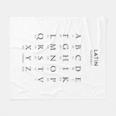 Het Latijnse alfabet Fleece Deken (Voorkant (Horizontaal))