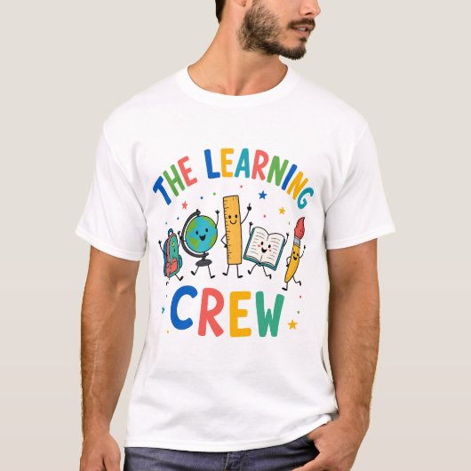 Het Leerteam Mooie Schoolbenodigdheden T-Shirt (Voorkant)