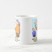 Het leesboek van het kind is nogal ambitieus. lera koffiemok (Center)