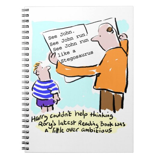 Het leesboek van het kind is nogal ambitieus notitieboek (Voorkant)