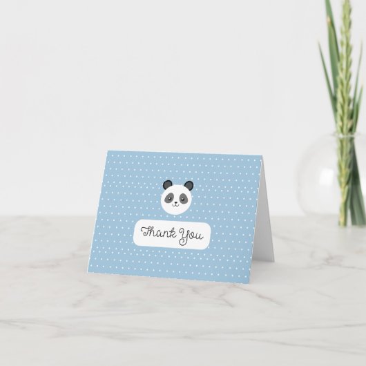 Het LEGE Baby shower van de Stippen van de Panda Bedankkaart (Voorkant)