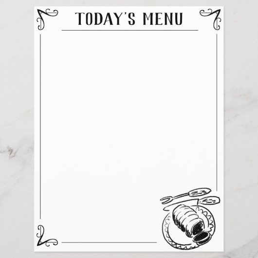 Het lege Blad van het menu met Kader. Flyer (Achterkant)