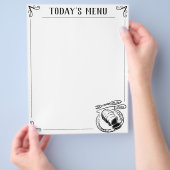 Het lege Blad van het menu met Kader. Flyer (Hand)