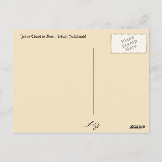 Het lege Graf van Jesus-Christus op Briefkaart (Achterkant)