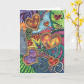 Het Lege Wenskaart van abstracte Harten Kaart (Gele Bloem)