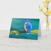 Het lege wenskaart van de ijsvogel kaart (Gele Bloem)