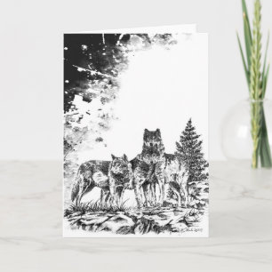 Het Lege Wenskaart van de Illustratie van de wolf Kaart