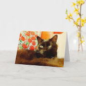 Het Lege Wenskaart van de kat Kaart (Gele Bloem)