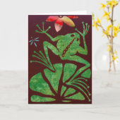 Het Lege Wenskaart van de kikker Kaart (Gele Bloem)