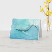 Het Lege Wenskaart van de Liefde van de walvis Kaart (Gele Bloem)