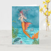 Het Lege Wenskaart van de meermin "van het Zwaard" Kaart (Gele Bloem)