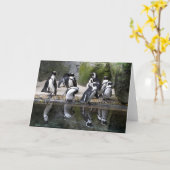 Het Lege Wenskaart van de pinguïn Kaart (Gele Bloem)