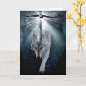Het Lege Wenskaart van de Steun van de wolf & van Kaart (Gele Bloem)