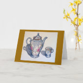 Het lege WENSKAART van de Thee van de grootmoeder Kaart (Gele Bloem)