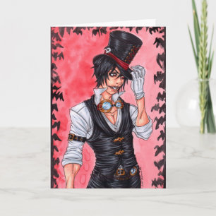 Het Lege Wenskaart van de Vampier van Steampunk Kaart