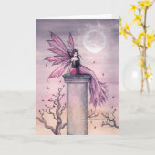 Het Lege Wenskaart van de violetkleurige Fee van Kaart (Gele Bloem)