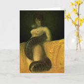 Het lege wenskaart van het Meisje van de slang Kaart (Gele Bloem)