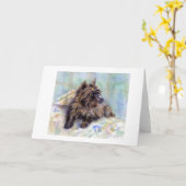 Het Lege Wenskaart van het Portret van de Hond van Kaart (Gele Bloem)