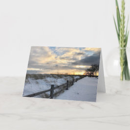 Het Lege Wenskaart van het Strand van de Winter Kaart
