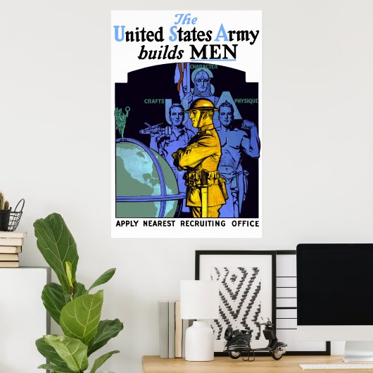 Het leger bouwt Mannen Poster (Thuiskantoor)