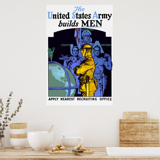 Het leger bouwt Mannen Poster (Keuken)