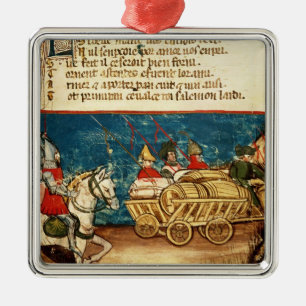 Het Leger van Karel de Grote en het Vervoer Metalen Ornament