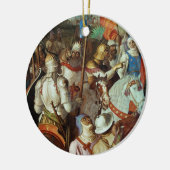 Het leger van Saracen buiten Parijs, 730-32 AD Keramisch Ornament (Links)