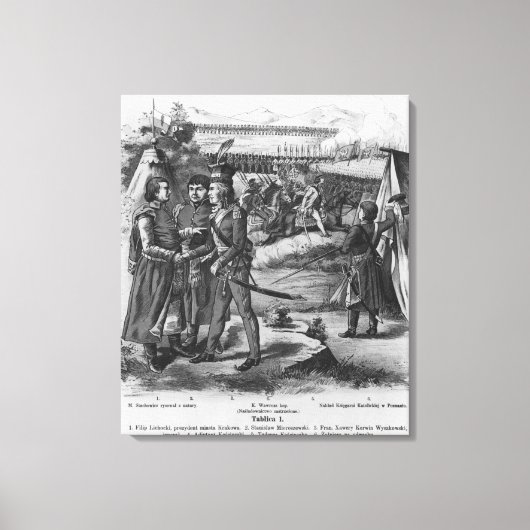 Het leger van Tadeusz Kosciuszko, 1794 Canvas Afdruk (Voorkant)